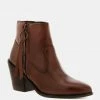 Rag & Co VIVIANA Brown Ankle Boots With Zipper