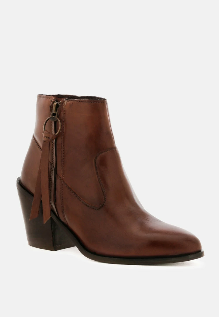Rag & Co VIVIANA Brown Ankle Boots With Zipper 3 Rag & Co VIVIANA Brown Ankle Boots With Zipper