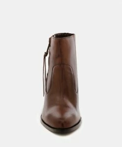 Rag & Co VIVIANA Brown Ankle Boots With Zipper