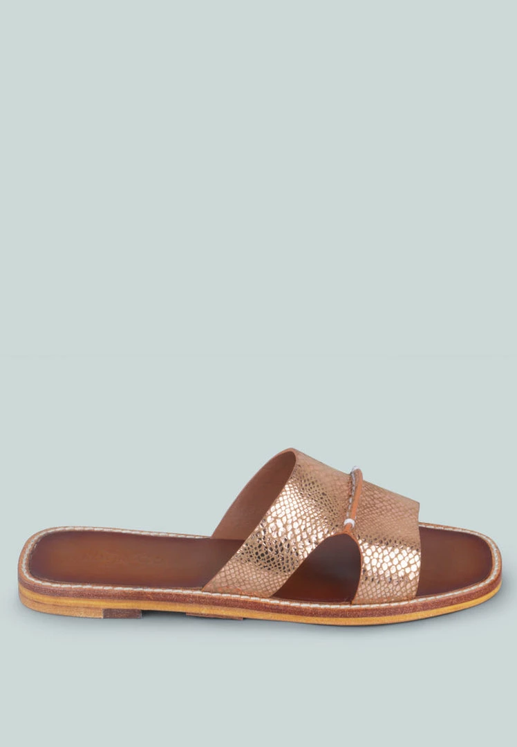 Rag & Co X WOODLEY Slip On Leather Flats In Natural Snake 4 Rag & Co X WOODLEY Slip On Leather Flats In Natural Snake