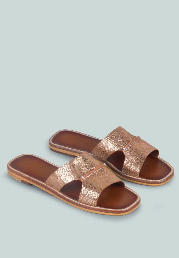 Rag & Co X WOODLEY Slip On Leather Flats In Natural Snake 3 Rag & Co X WOODLEY Slip On Leather Flats In Natural Snake