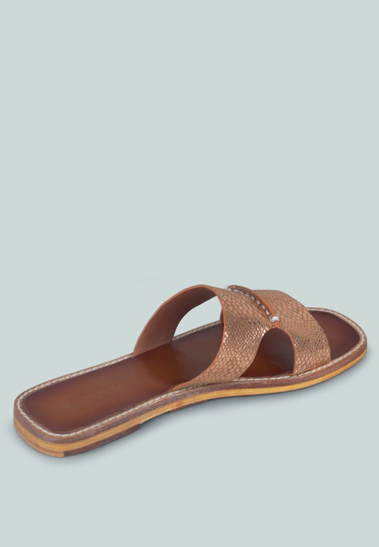 Rag & Co X WOODLEY Slip On Leather Flats In Natural Snake 7 Rag & Co X WOODLEY Slip On Leather Flats In Natural Snake