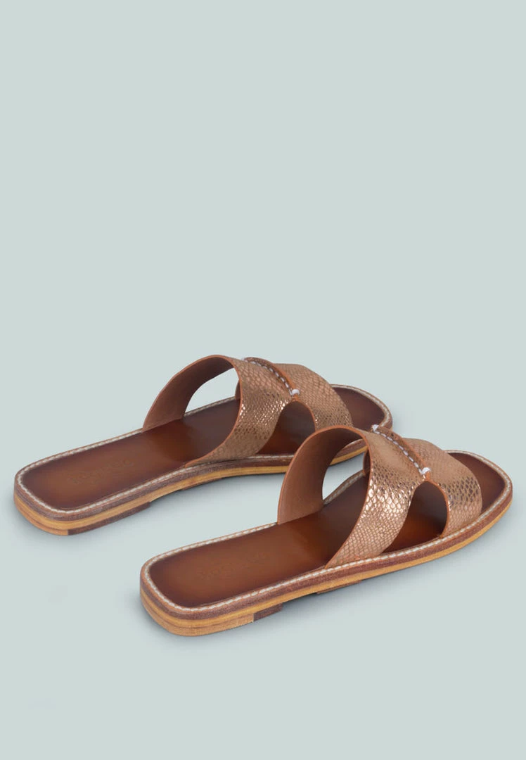 Rag & Co X WOODLEY Slip On Leather Flats In Natural Snake 6 Rag & Co X WOODLEY Slip On Leather Flats In Natural Snake