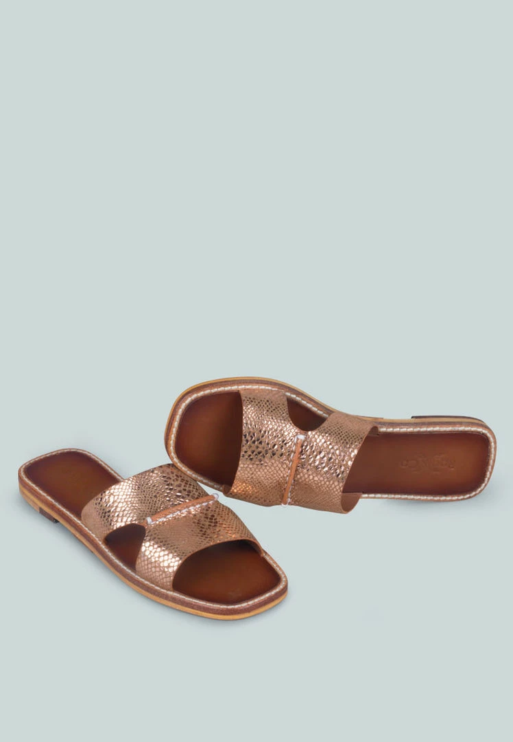 Rag & Co X WOODLEY Slip On Leather Flats In Natural Snake 5 Rag & Co X WOODLEY Slip On Leather Flats In Natural Snake