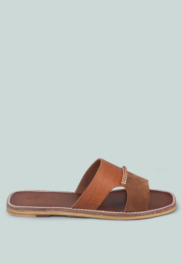 Rag & Co X WOODLEY Slip On Leather Flats In Tan 4 Rag & Co X WOODLEY Slip On Leather Flats In Tan