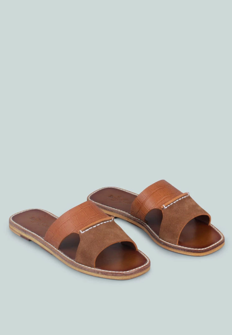 Rag & Co X WOODLEY Slip On Leather Flats In Tan 3 Rag & Co X WOODLEY Slip On Leather Flats In Tan