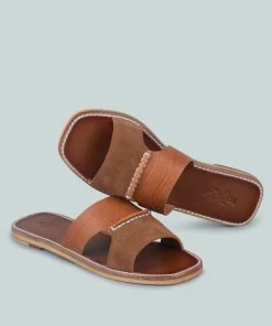 Rag & Co X WOODLEY Slip On Leather Flats In Tan 9 Rag & Co X WOODLEY Slip On Leather Flats In Tan