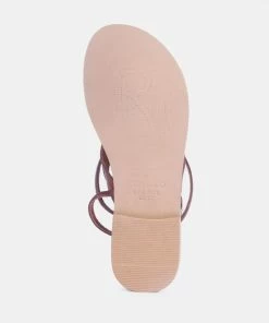 Rag & Co WRAP-UP Tie Around Tan Flat Sandals