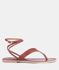 Rag & Co WRAP-UP Tie Around Tan Flat Sandals