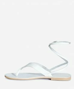 Rag & Co WRAP-UP Tie Around White Flat Sandals Flats 11 Rag & Co WRAP-UP Tie Around White Flat Sandals Flats