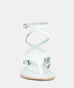 Rag & Co WRAP-UP Tie Around White Flat Sandals Flats 10 Rag & Co WRAP-UP Tie Around White Flat Sandals Flats