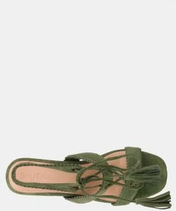 Rag & Co ZENA Green Suede Leather Sandal Sandals