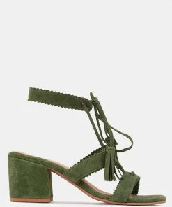 Rag & Co ZENA Green Suede Leather Sandal Sandals
