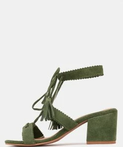 Rag & Co ZENA Green Suede Leather Sandal Sandals