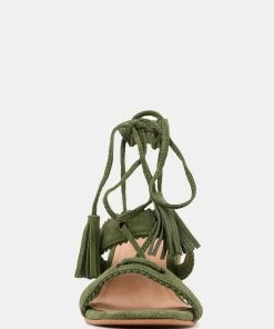 Rag & Co ZENA Green Suede Leather Sandal Sandals