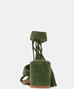 Rag & Co ZENA Green Suede Leather Sandal Sandals