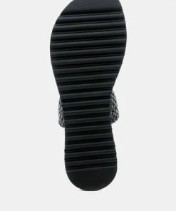 Rag & Co Flats ZINA Black Braided Leather Flat Sandal 13 Rag & Co Flats ZINA Black Braided Leather Flat Sandal
