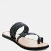 Rag & Co Flats ZINA Black Braided Leather Flat Sandal