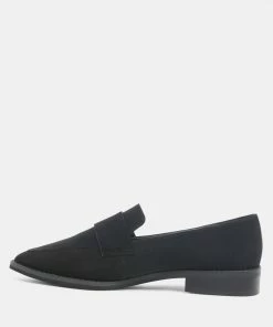 Rag & Co ZOFIA Black Suede Penny Loafers Loafers & Ballerinas