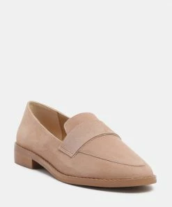 Rag & Co ZOFIA Nude Suede Penny Loafers