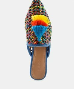 Rag & Co ZOOEY Colorful Woven Flat Mules Flats