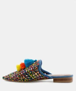 Rag & Co ZOOEY Colorful Woven Flat Mules Flats
